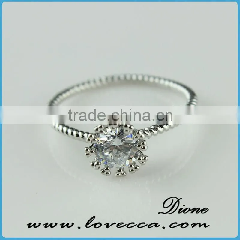 Guangzhou Dione High Quality CZ ring , Silver rings wholesale, microwave ring with sapphire stone