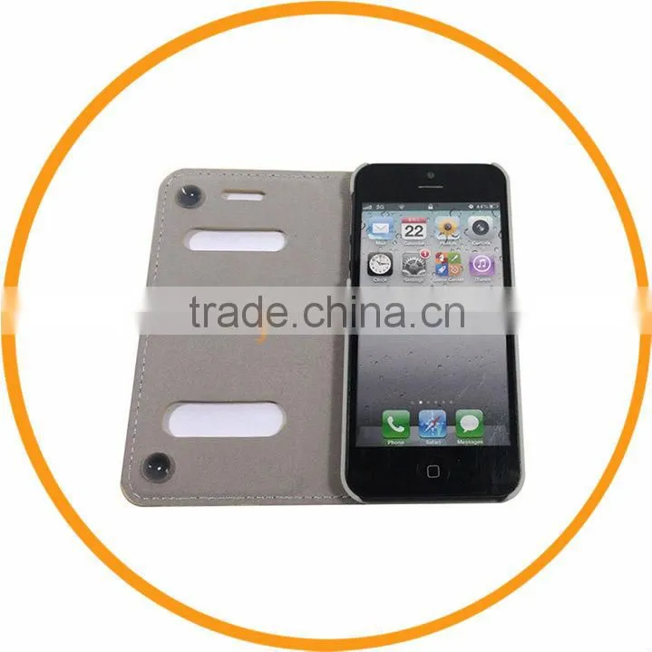 For iPhone 5 5G with Sucker Disc Leather Wallet Flip Stand Holder Case Cover from Dailyetech