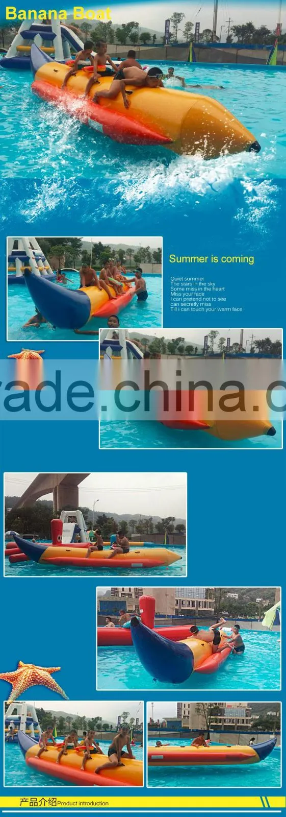 Water Park Inflatable Banana Boat Price For Sale
