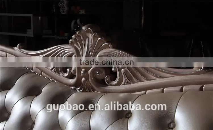 G8801 Bed furniture manufactory supply good quality solid wooden frame leather bed
