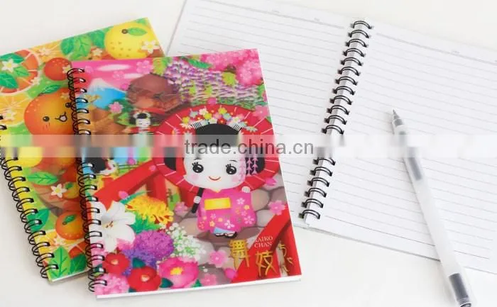 3D PET lenticular cover spiral pocket notebook