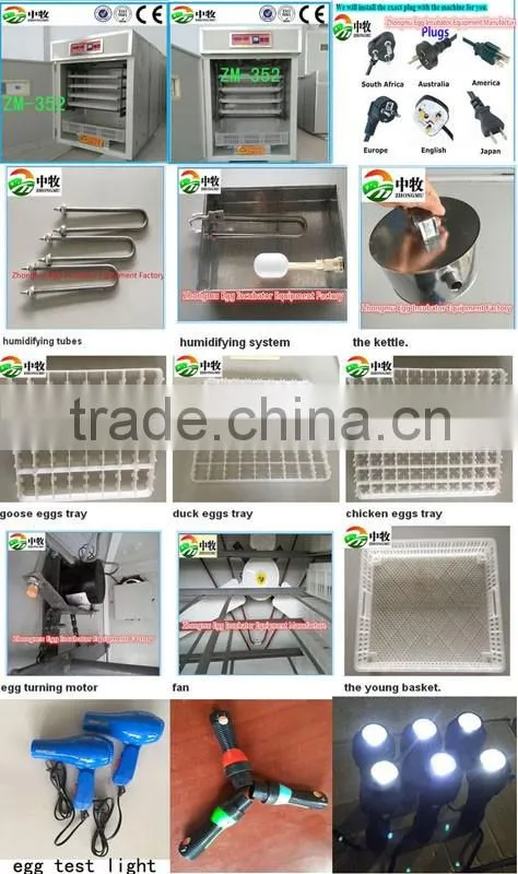 ZM-352 fully automatic egg incubator with ISO certification