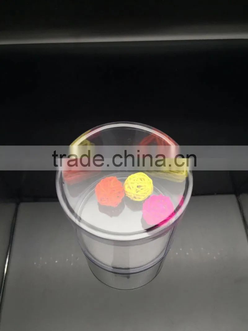 2016 salable clear plastic cylinder container for candy packaging