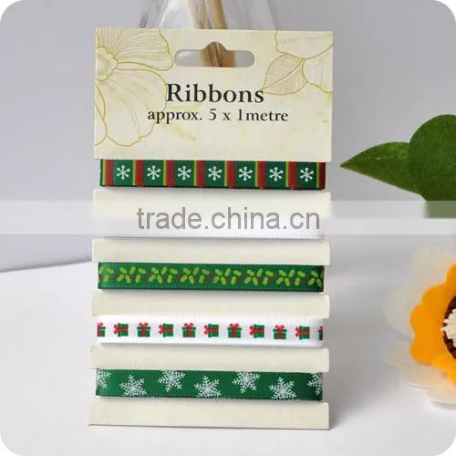 polyester ribbon, satin ribbon , ribbon set for X'mas, scrapbooking ribbon, ribbon for bowing