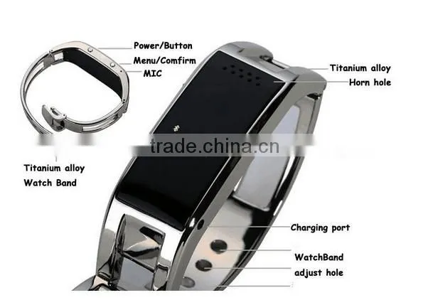 2016 New Fashion Metal Alloy Bluetooth D8 Smart Bracelet With Pedometer D8 Smart Bracelet Watch