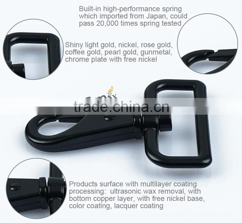1.5 Inches Zinc Alloy Black Metal Snap Hook