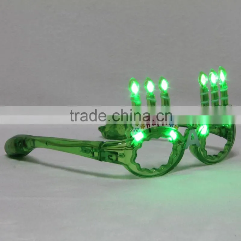 Nightclub bar Carnival Halloween Christmas party supplies, Plastic Light glasses LED glasses 10 lights fire shaped glasses