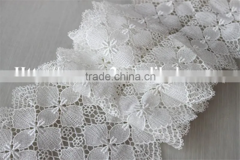 good looking 13cm white polyester embroidery french lace