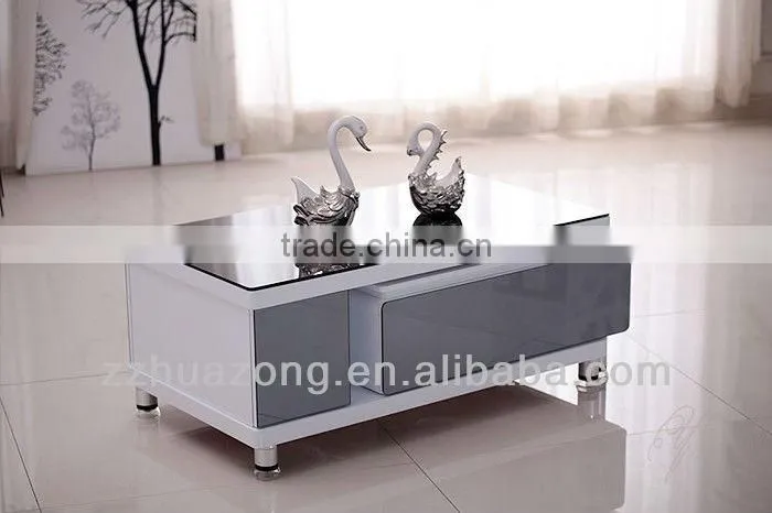 Modern High Golss TV Stand With Tempered Glass