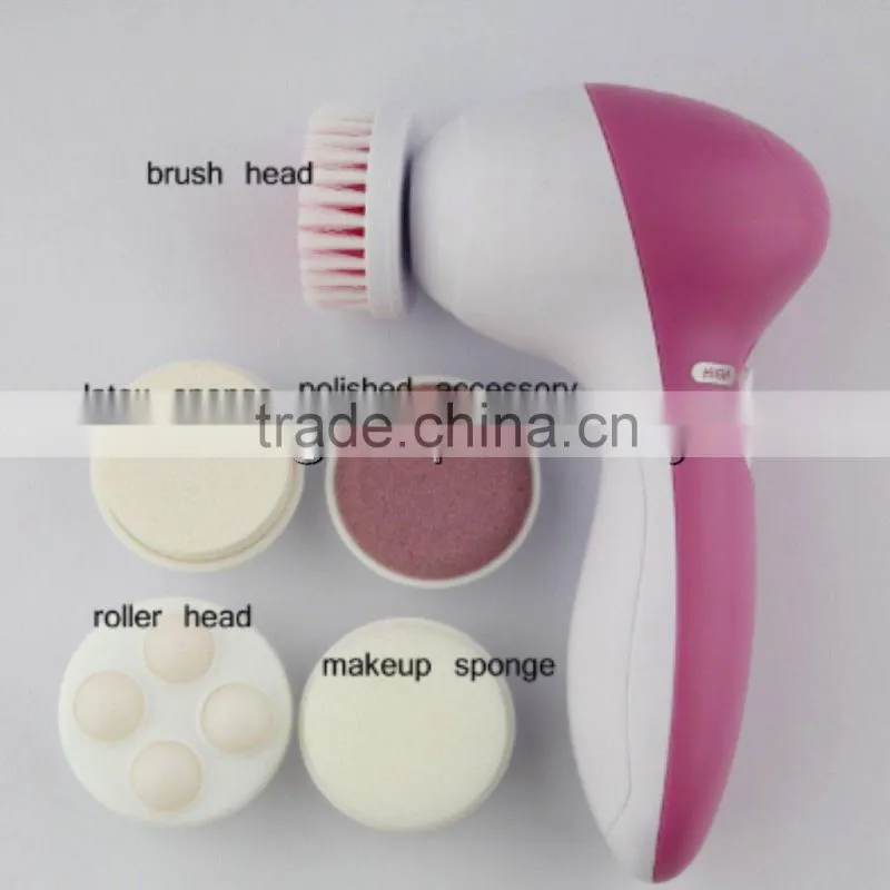 2014 beauty whitening facial cleanser machine face massager 5 In 1 facial brush