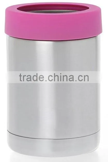 Double wall 12 ounce vacuum stainless steel beverage chilled can cooler BPA free water bottle flask