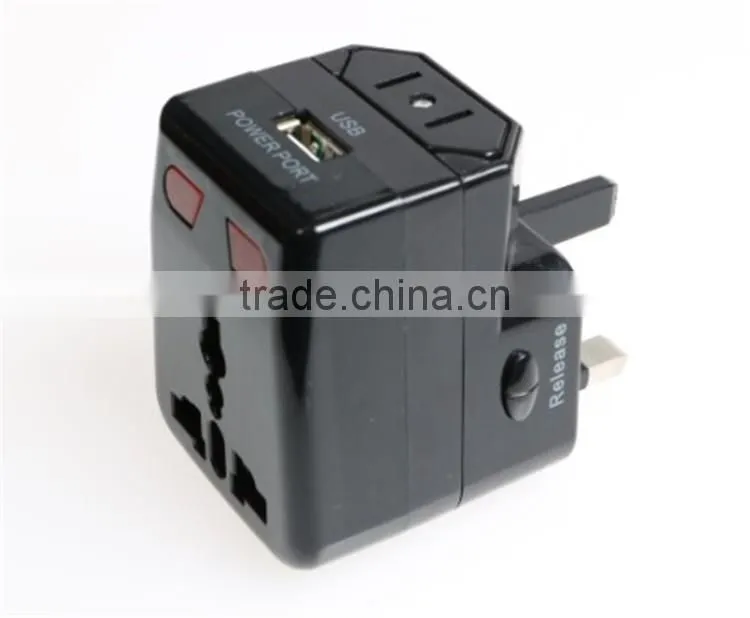 Global Travel plug multifunction converter with a single USB port universal adapter