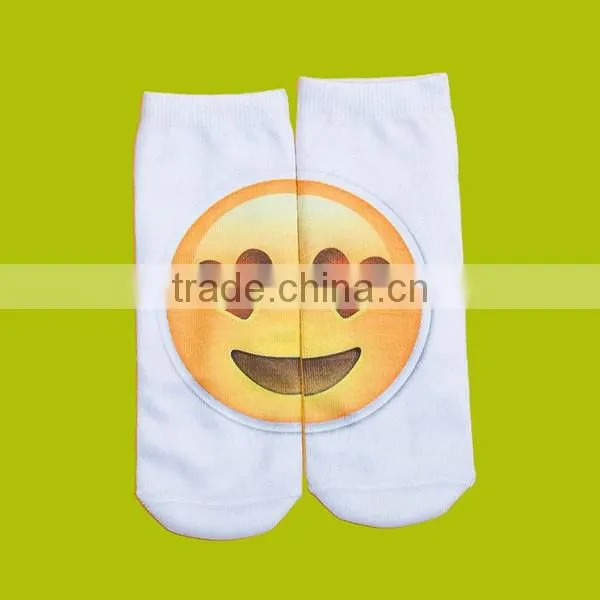 Wholesale White Short Emoji Socks