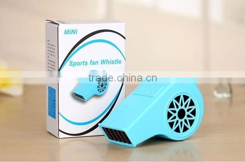New Arrival Creative Summer Mini Portable Sports Whistle Shape Fan Handhold Rechargeable Mini Sports Fan With Whistle