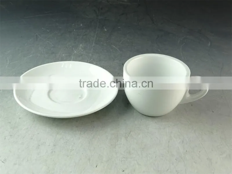 wholesale cheap hotel restaurant white ceramic porcelain 250ml coffee tea cup and saucer