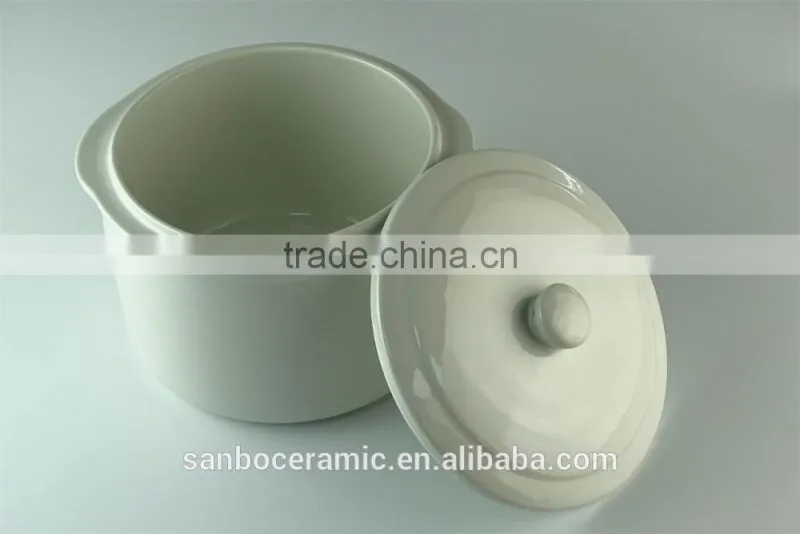 Cheap magnesian ivory white porcelain soup tureen with lid