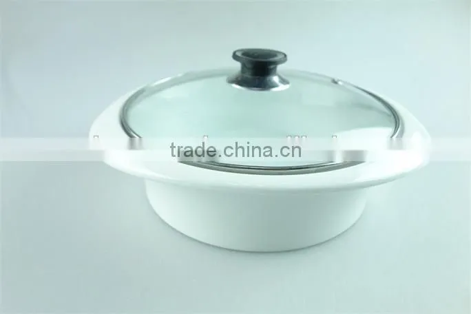 Stock ceramic soup tureen with glass lid/cover with cheap price