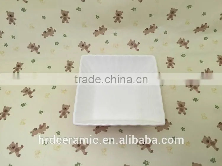 Stocked New Style Restaurant square ceramic plates dishes / salad bowl