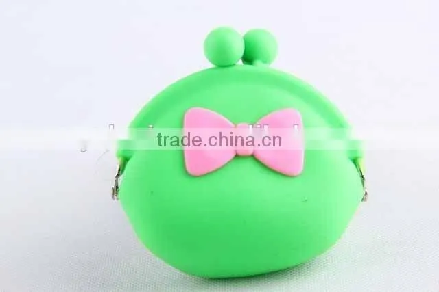 Silicone Purse with 3D Butterfly Knot/ Coin Purse