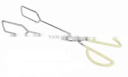 Good Quality Food tong iron with chrome plate plastic coating handle