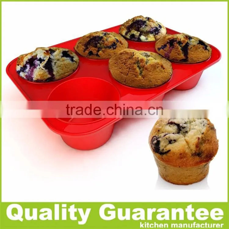 6 holes round silicone Muffin Pan easy cake mold silicone cookie pan