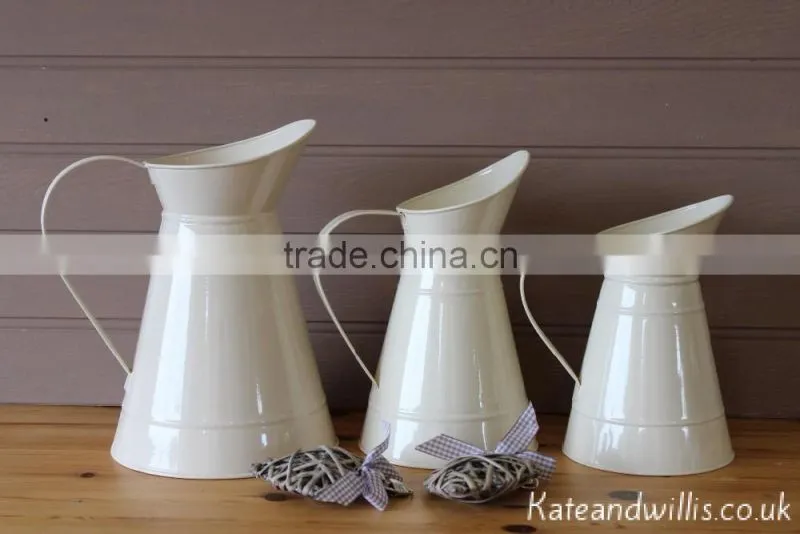 Galvanzied Metal Flower Jugs