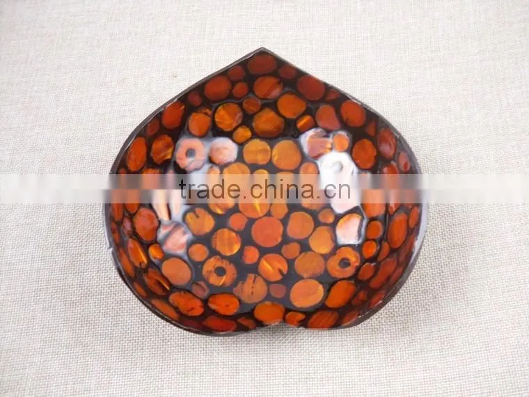 Heart shape lacquer coconut bowl / high quality lacquerware from Vietnam leading manufacturer