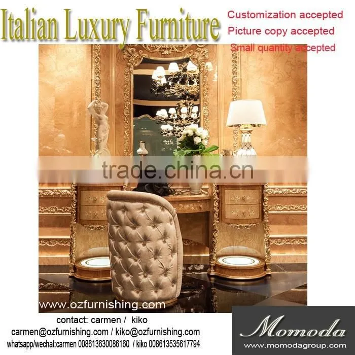 momodal luxury antique golden European solid wood decoration living room console table entrance decoration table with mirror