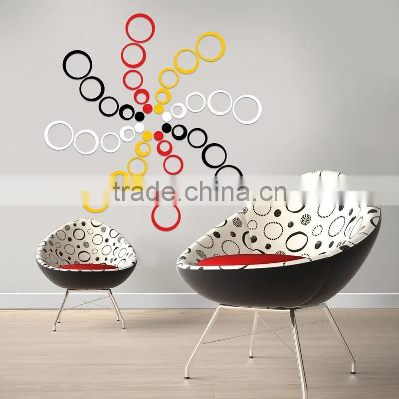 Fashion decorative circle DIY wall sticker , 3D sitting room custom wall stickers TV setting post