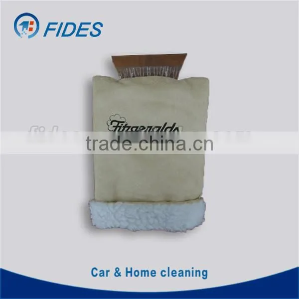 Promotional plastic car ice scrapers with glove with blue color