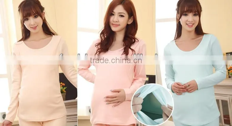 Autumn comfortable casual house wear maternity pajamas wholesale lounge wear plaid breastfeeding wear