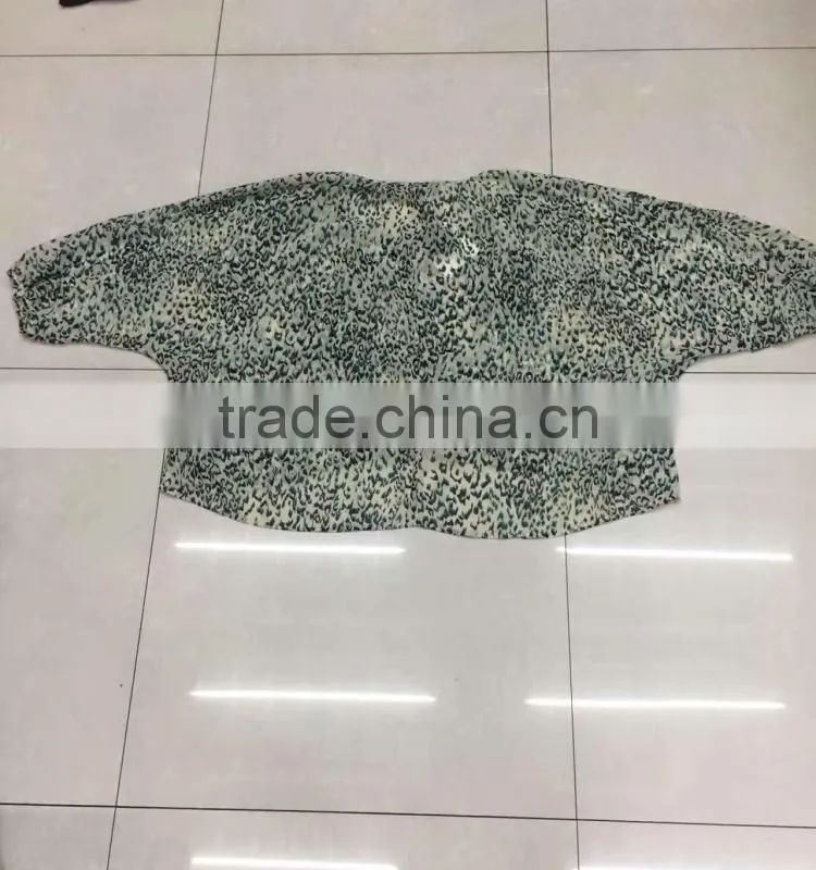 2017 latest fashionable ladies leopard print chiffion blouse