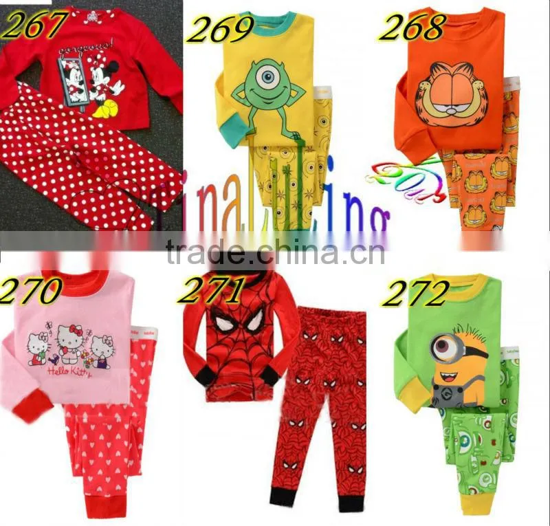 baby girls sky blue hello kitty cartoon pattern cotton pyjamas suits kids sleepwears children's nightgown