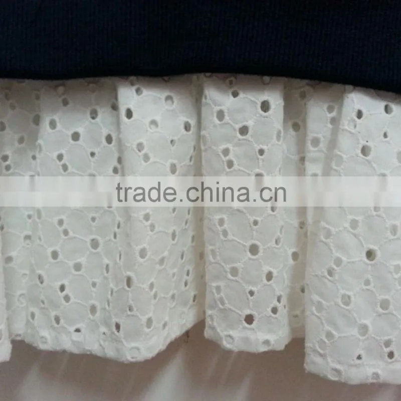 Wholesale 100% cotton girls dot t shirt Navy background white dot t shirt Children casual wear