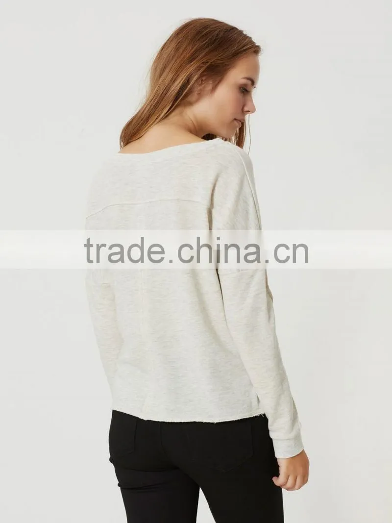 Wholesale fashion winter women Long sleeved sweatshirt cheap fleece hoodie