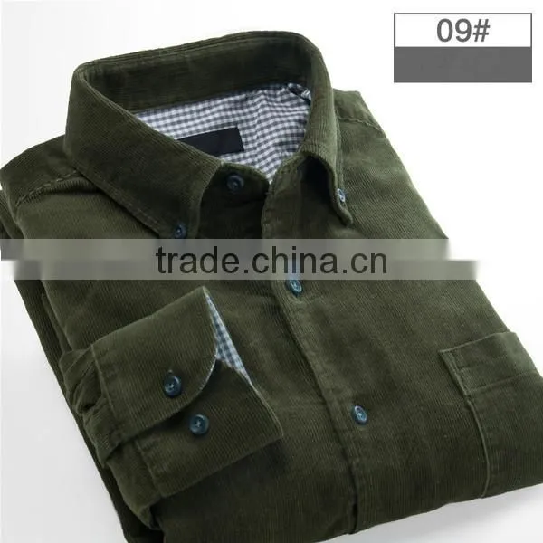 2016 Spring & Autumn series fashion corduroy mens shirt for pink color