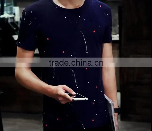 Han edition cultivate one's morality round collar T-shirt printing shirt