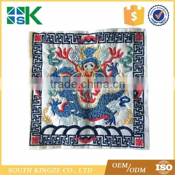 Fashion dragon and phoenix carving design fabric embroidery craft garment accessories clothes