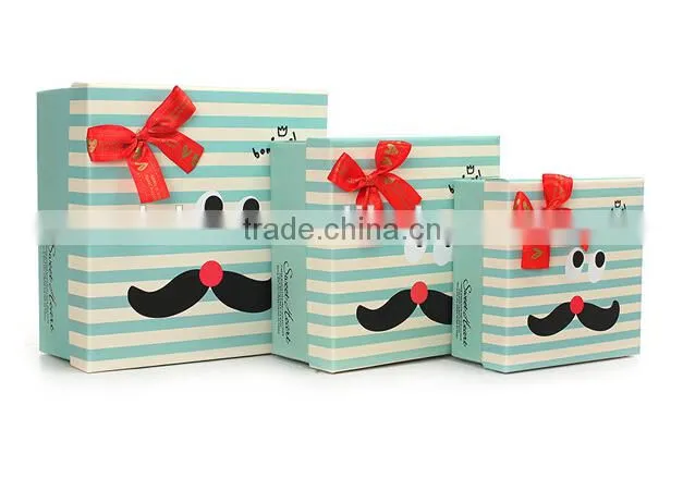 New Fashion Unique Moustache Beard Lovely Paper Gift Box Case Favor Present Set Boxes Gift Wrap