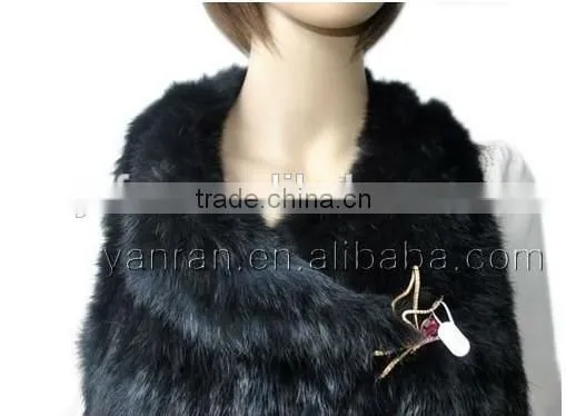 YRFUR YR016 Various Color Available Fur Vest/Cropped Hand Knit Rabbit Fur Vest