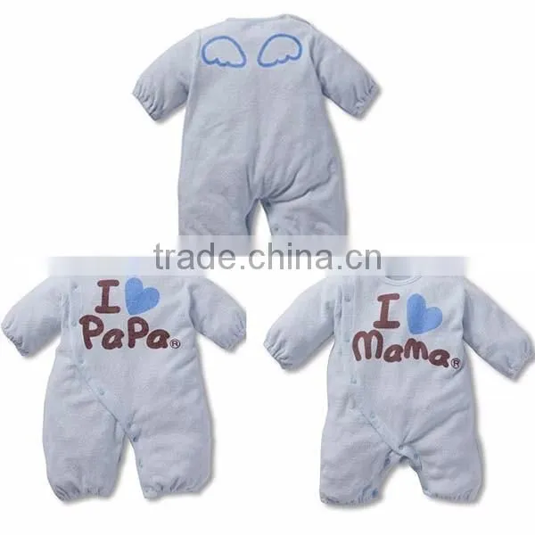 sweet heart cartoon letter long sleeve flat angle baby romper
