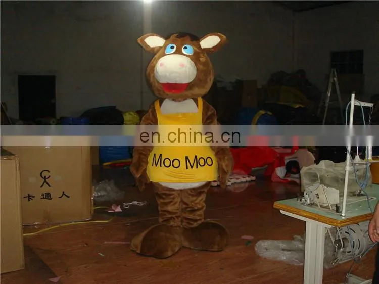 2016 funny and happy adult milk cow mascot costume