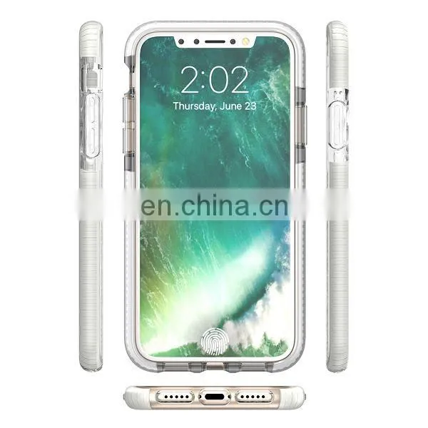 Diamond Pattern Lightweight Anti Drop Soft TPU + TPE Buffer Bar Back Cover Case for iPhone X