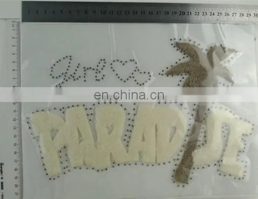 Popular Alphabet Butterfly Hot Fix Motif With Rhinestone For Garment