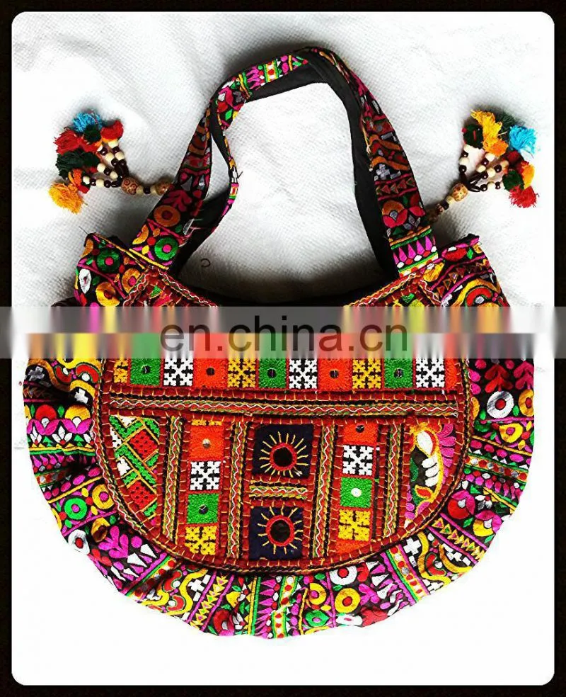Bohemian Style Rajasthani Unique Designer Big Gypsy Banjara Tote Style & Side Cloth Heavy Jaquard Latest Shoulder Bag