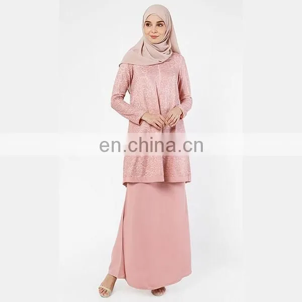 OEM service custom muslim dress 2016 latest fashion lace design baju kurung modern
