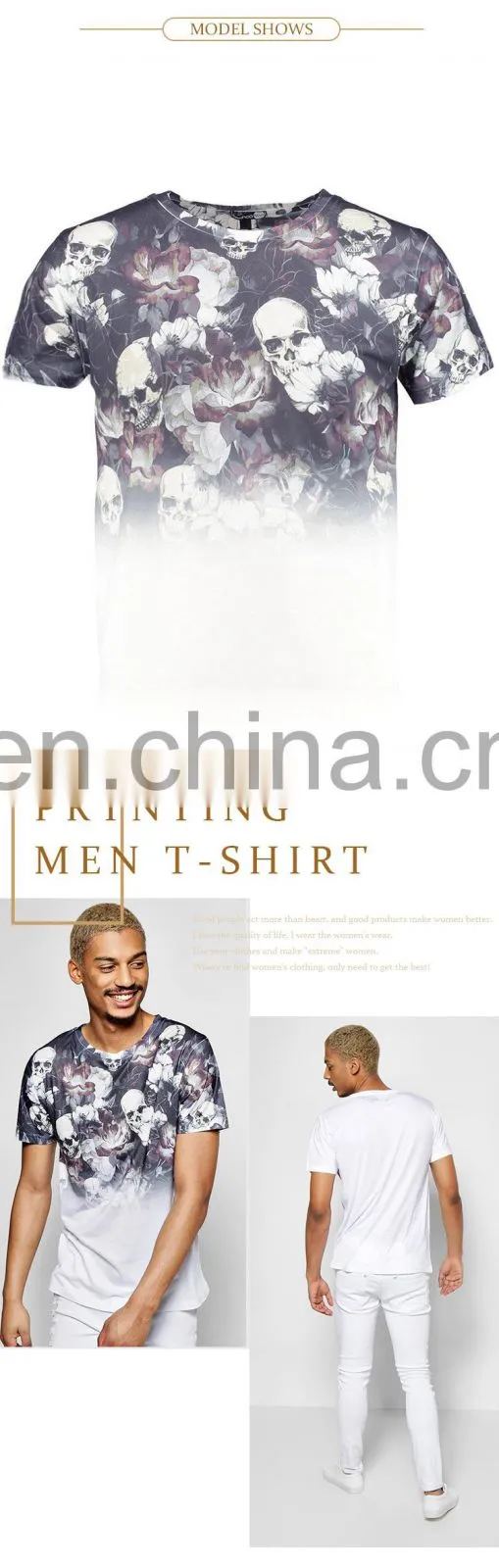 Hot sell summer short sleeve casual printing men t shirt