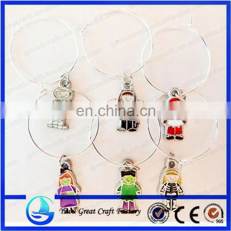 Set of 6 Snowflake Themed Wine Glass Charms