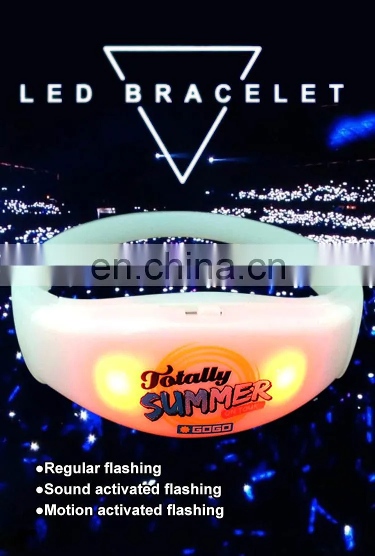 Hot New Products 2018 Plastic Soft Led Wristband Flashing Bracelets