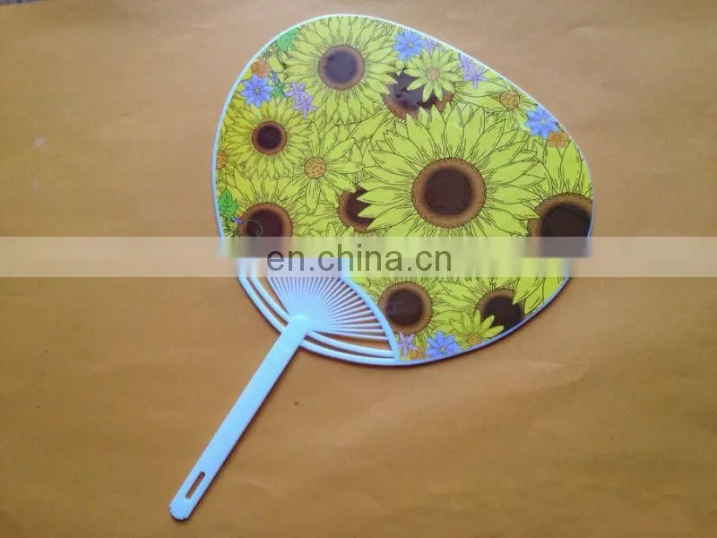 Fashionable Promotion paper sticker plastic round fan